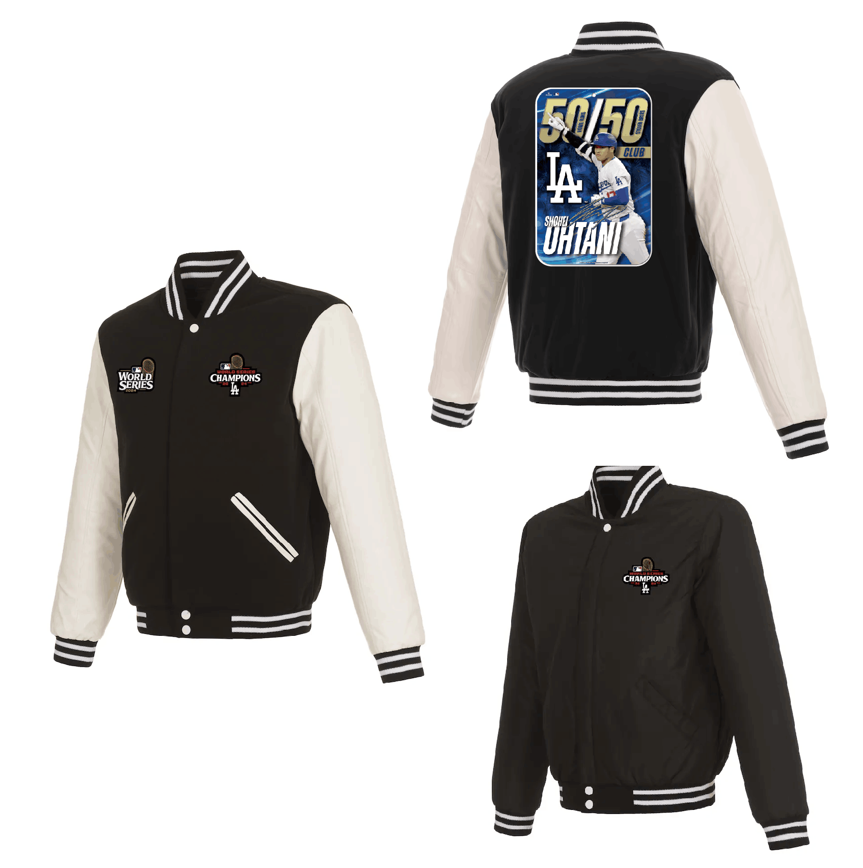 Men Los Angeles Dodgers #5 Freeman 2024 MLB World Series Champions black Jacket style 6->mlb jacket->Sports Accessory